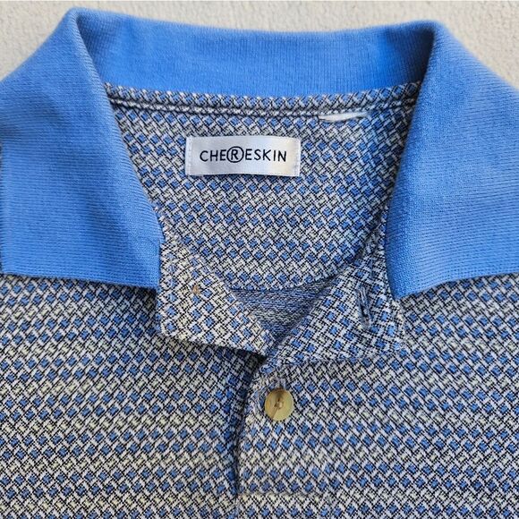 Chereskin Blue Patterned Men's Polo Shirt - Picture 5 of 6